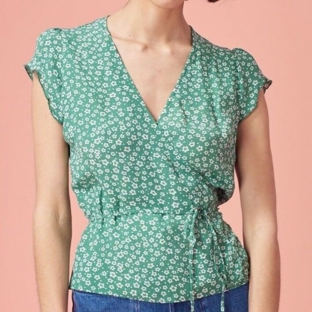Rouje green floral Lisa top